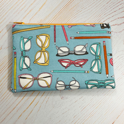 Large Zipper Pouch - Glasses & Pencils