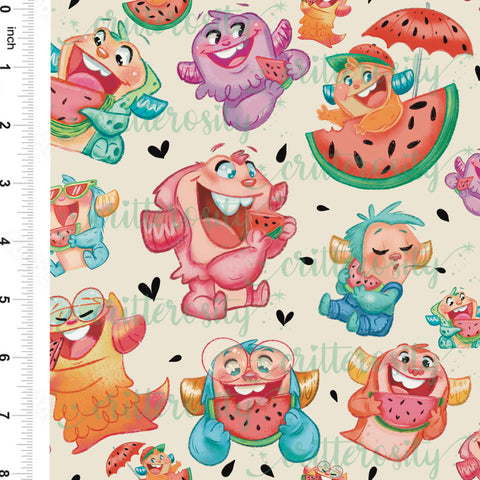 Critterosity Watermelon Squatches Fabric