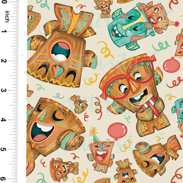 Critterosity Tiki Party Squatch Fabric