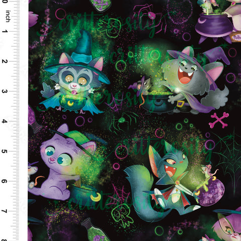 Critterosity Witch Cats Fabric